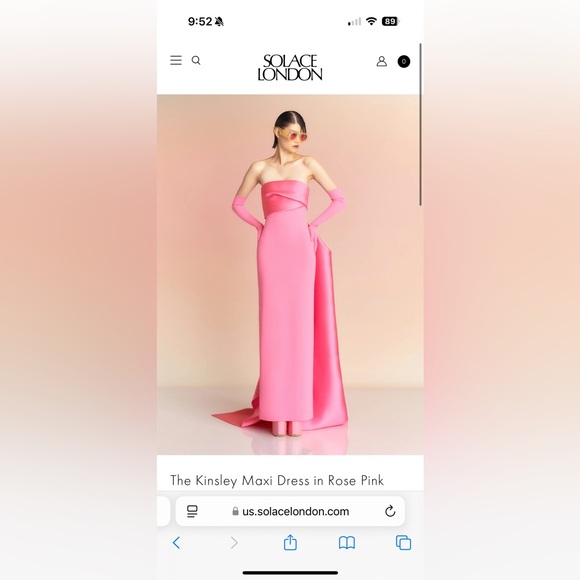 Solace London Kinsley Maxi Dress in Rose Pink. - Picture 5 of 6